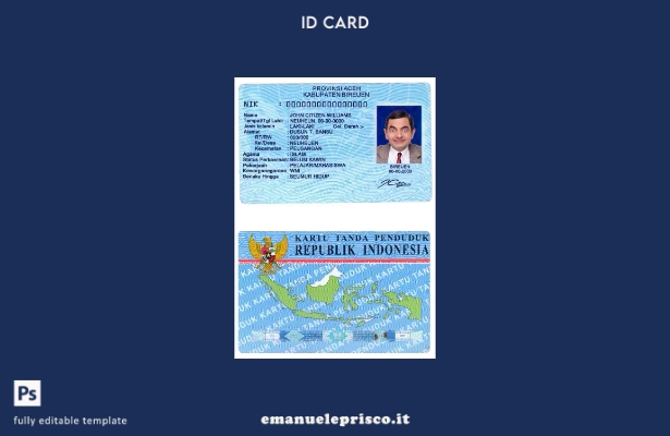 modello ID Indonesia ( presente) stile verificato